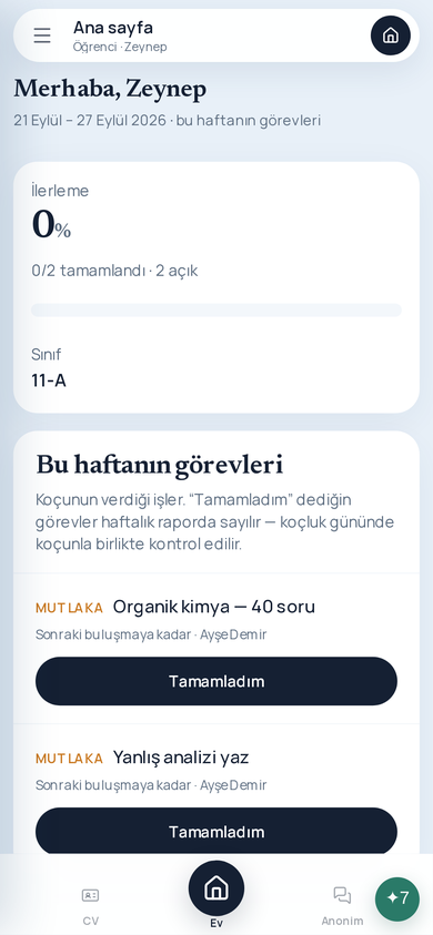 2. ÖĞRENCİ PANELİ (Android)