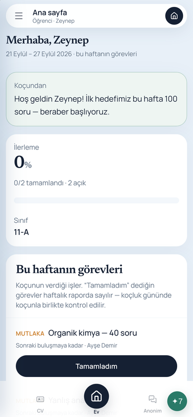 7. ÖĞRENCİ PANELİ (iOS)